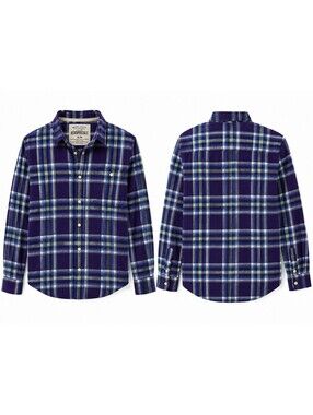 Aeropostale Shirt Mens M Plaid Flannel Button Down Purple Blue